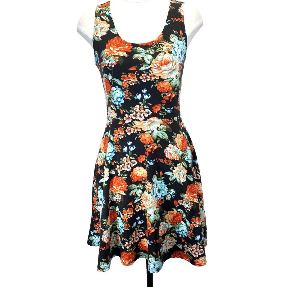 TOMS WARE DRESS WOMEN'S MEDIUM FIT & FLARE FLORAL STRETCH CASUAL NEW!